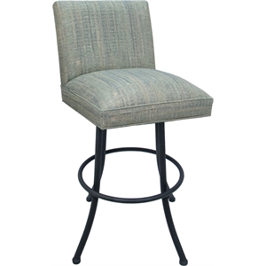 Swivel Metal Extra Tall Stool Sommerville 34&quot Seat - Aquatint Teal Fabric - Gray