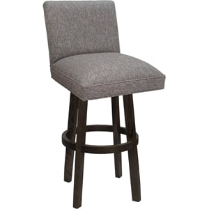 Swivel Wood Counter Stool Sommerville 26&quot Seat- Mojave Gray Fabric - Dark Walnut