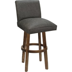 Swivel Wood Counter Stool Sommerville 26&quot Seat - NW Elk Charcoal Fabric - Moca
