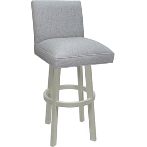Swivel Wood Counter Stool Sommerville 26&quot Seat - Hemsath Slate Fabric - White