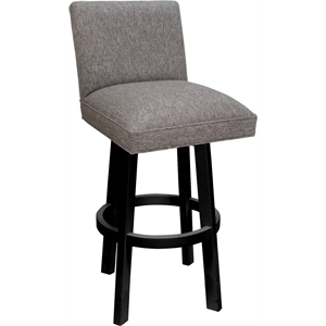 Swivel Wood Counter Stool Sommerville 26&quot Seat - Mojave Gray Fabric - Black Base