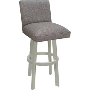 Swivel Wood Counter Stool Sommerville 26&quot Seat - Mojave Gray Fabric - White Base