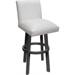 Swivel Wood Counter Stool Sommerville 26&quot Seat - White Vinyl - Gray