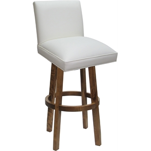 Swivel Wood Counter Stool Sommerville 26&quot Seat - White Vinyl - Moca