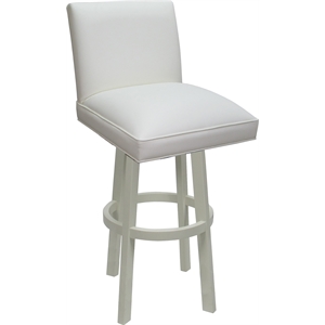 Swivel Wood Counter Stool Sommerville 26&quot Seat - White Vinyl - White