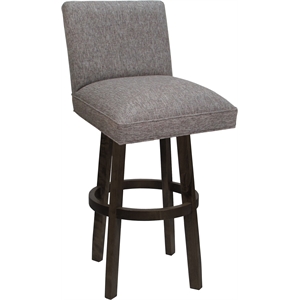 Swivel Wood Extra Tall Stool Sommerville 34&quot - Mojave Gray Fabric - Dark Walnut