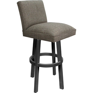 Swivel Wood Extra Tall Stool Sommerville 34&quot Seat - Plumley Cocoa Fabric - Gray