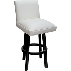 Swivel Wood Extra Tall Stool Sommerville 34&quot Seat - White Vinyl - Black