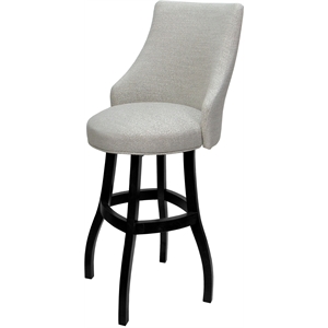 Extra Tall Stool Swivel Wood 34&quot - Belisima Plus - Williams Stone Fabric - Black