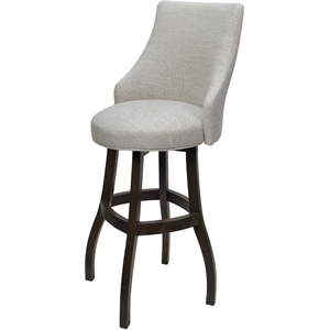Extra Tall Stool Swivel Wood Belisima Plus - Williams Stone Fabric - Dark Walnut