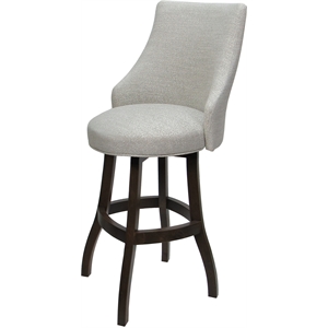 Counter Bar Stool Swivel Wood Belisima Plus- Williams Stone Fabric - Dark Walnut