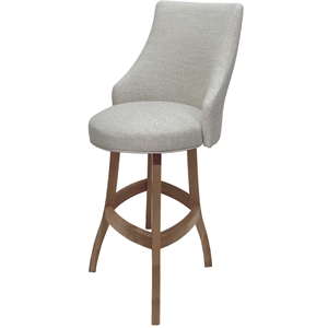 Bar Stool Swivel Wood 30&quot Seat -Belisima Plus - Williams Stone Fabric - Cashew