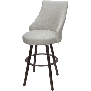 Bar Stool Swivel Metal 30&quot Seat - Melisima Plus WB - Stone Fabric - Brown