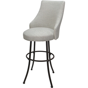 Extra Tall Stool Swivel Metal 34&quot Seat - Melisima Plus NB - Stone Fabric - Brown