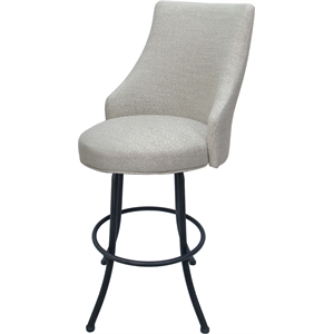 Extra Tall Stool Swivel Metal 34&quot Seat - Melisima Plus NB - Stone Fabric - Gray
