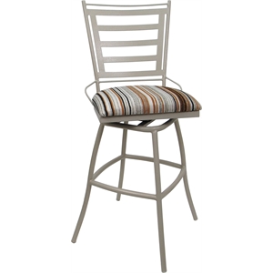 Outdoor Indoor Counter Bar Stool 26&quot - Jenna Armless - Nutmeg Fabric - Beige