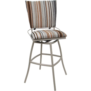 Outdoor Indoor Counter Bar Stool 26&quot - Jenna PB Armless - Nutmeg Fabric - Beige