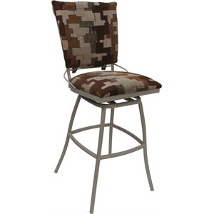 Outdoor Indoor Swivel Bar Stool 30&quot Jenna PB Armless - Terracotta Fabric - Beige