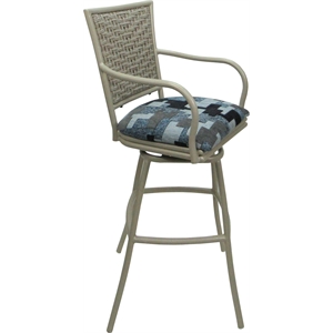 Outdoor Indoor Counter Stool 26&quot Seat - Erin - Craftsman Flint Fabric - Beige