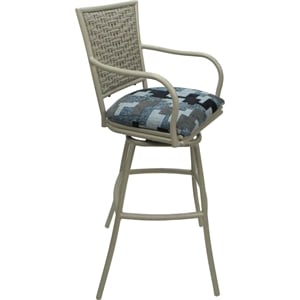 Outdoor Indoor Swivel Bar Stool 30&quot Seat - Erin - Craftsman Flint Fabric - Beige