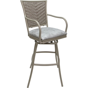 Outdoor Indoor Swivel Bar Stool 30&quot Seat - Erin - Ultra Hide Stone Vinyl - Beige