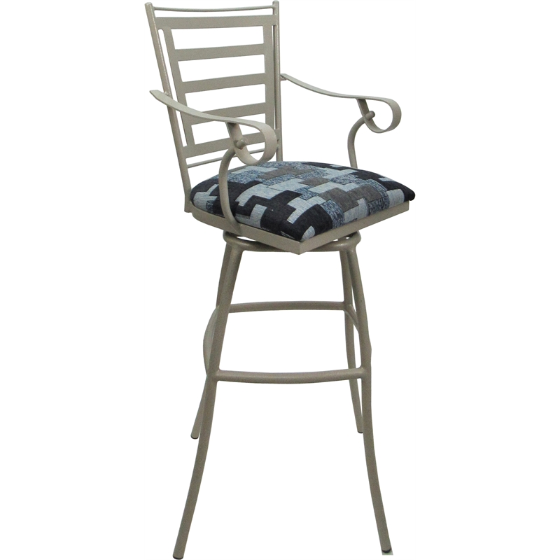 Set of 3 Outdoor Indoor Extra Tall Stool - Jenna Arms - Flint Fabric - Beige