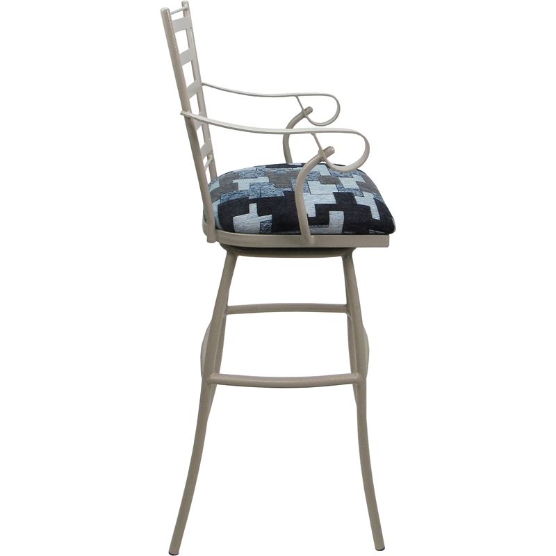 Set of 3 Outdoor Indoor Extra Tall Stool - Jenna Arms - Flint Fabric - Beige