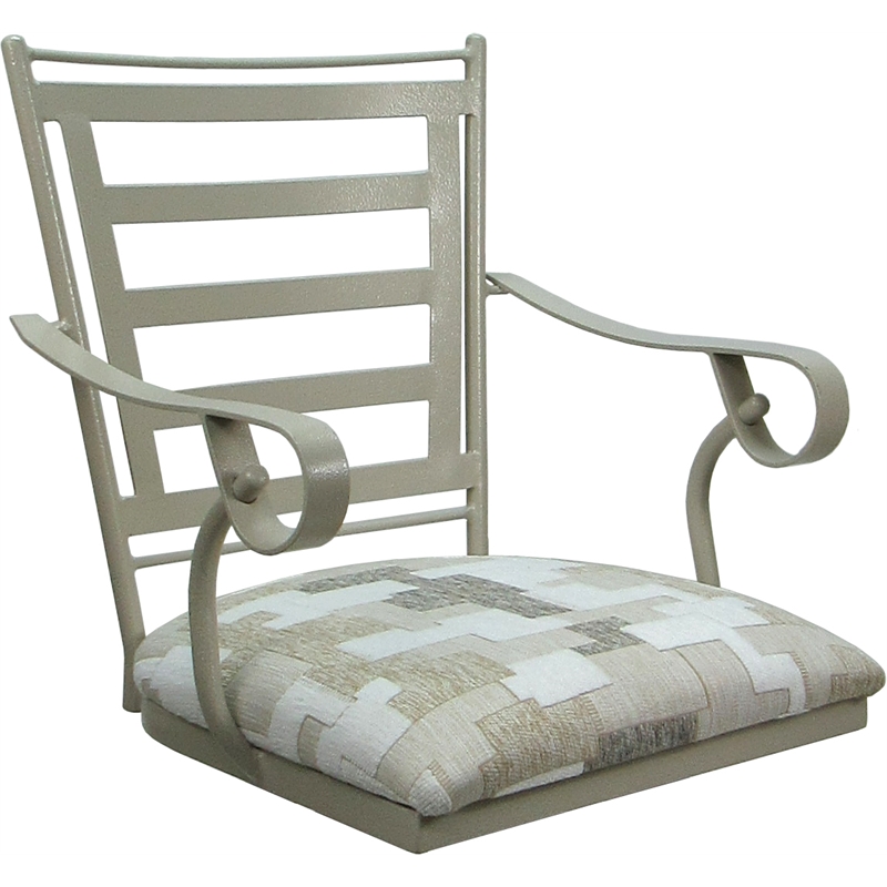 Set of 3 Outdoor Indoor Extra Tall Stool - Jenna Arms - White Fabric - Beige