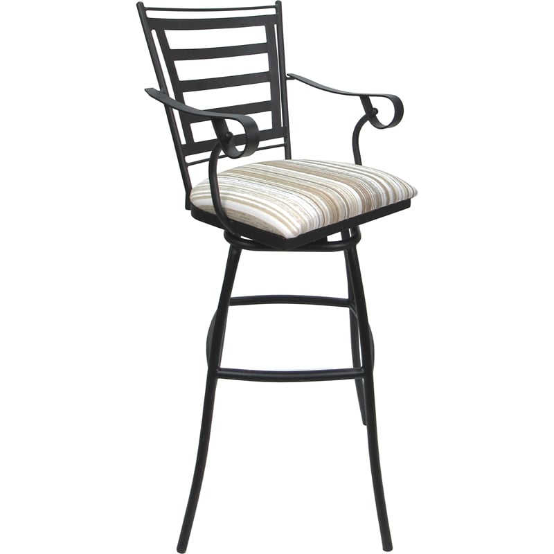 Set of 3 Outdoor Indoor Extra Tall Stool - Jenna Arms - DW White Fabric - Gray