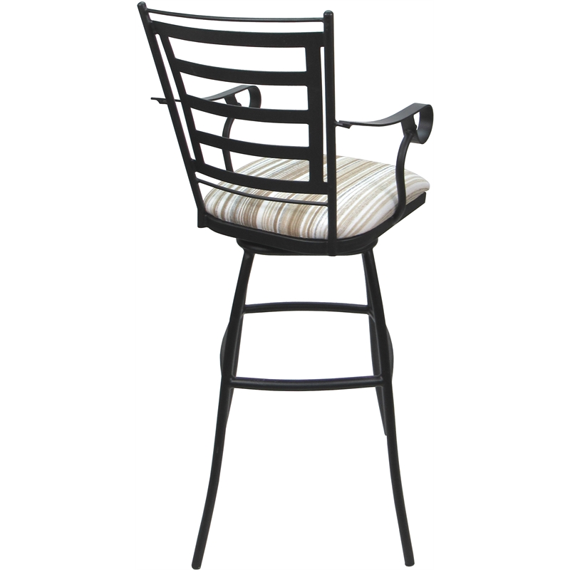 Set of 3 Outdoor Indoor Extra Tall Stool - Jenna Arms - DW White Fabric - Gray