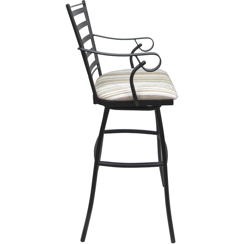Set of 3 Outdoor Indoor Extra Tall Stool - Jenna Arms - DW White Fabric - Gray