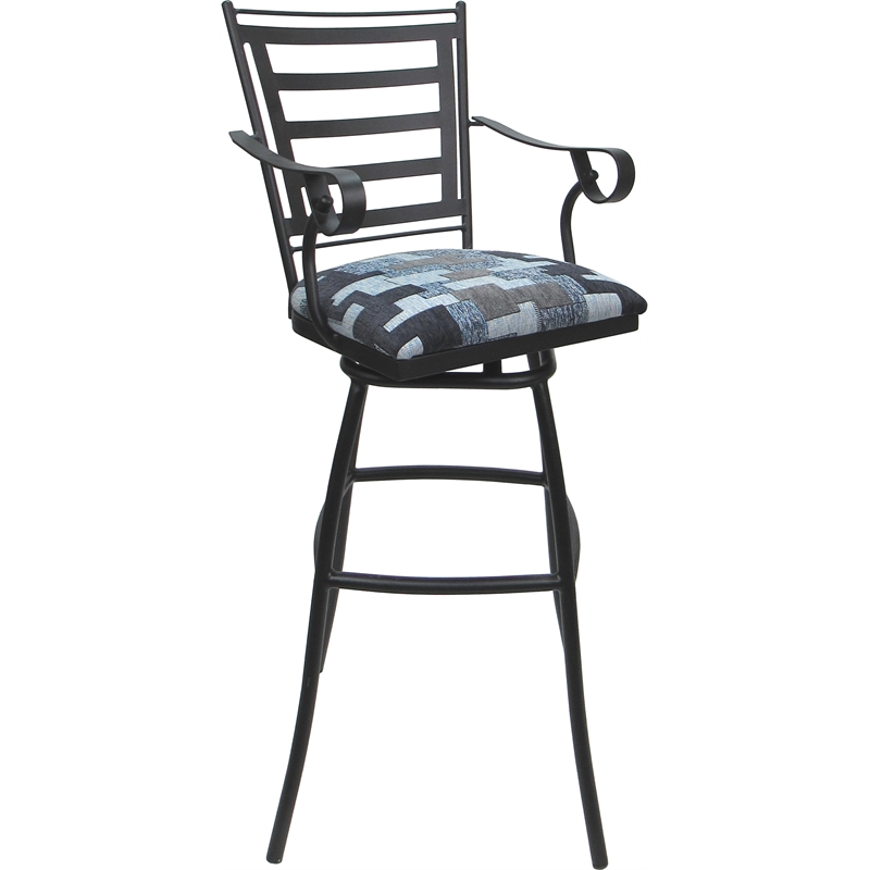 Set of 3 Outdoor Indoor Extra Tall Stool - Jenna Arms - Craftsman Flint - Gray