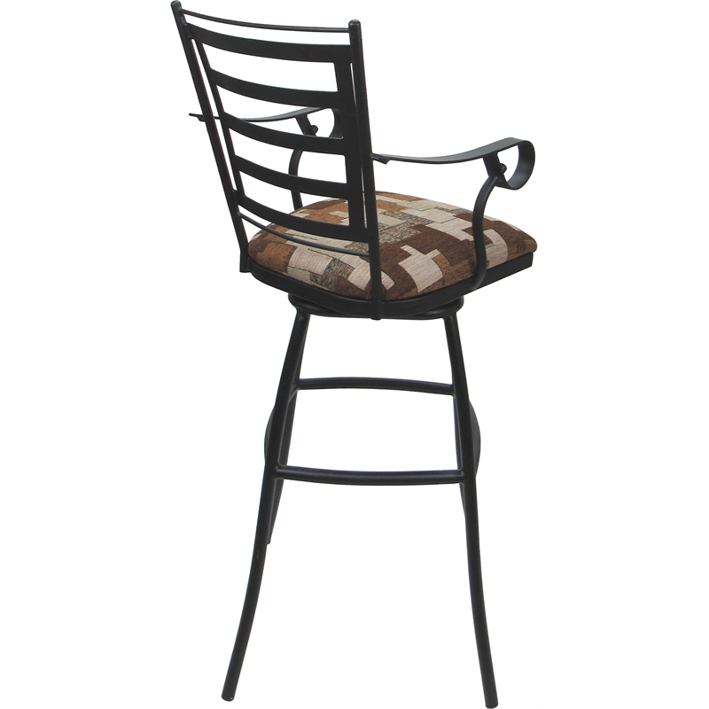 Set of 3 Outdoor Indoor Extra Tall Stool - Jenna Arms - Terracotta Fabric - Gray