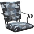 Set of 3 Outdoor Indoor Counter Stools - Jenna PB Arms - Flint Fabric - Gray