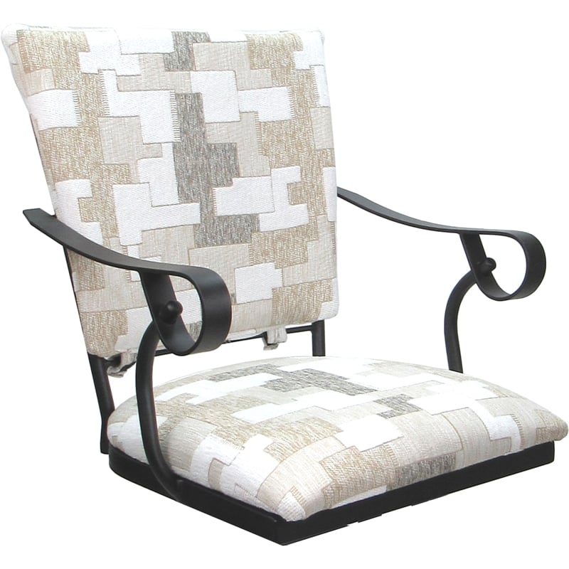 Set of 3 Outdoor Indoor Counter Stools - Jenna PB Arms - White Fabric - Gray