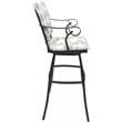 Set of 3 Outdoor Indoor Counter Stools - Jenna PB Arms - White Fabric - Gray