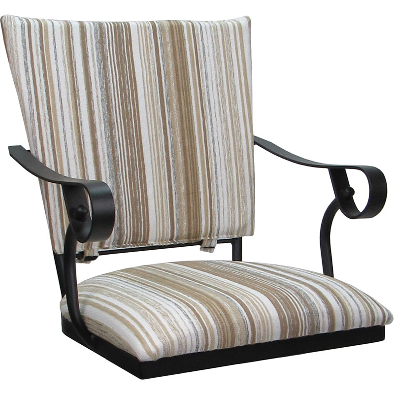 Set of 3 Outdoor Indoor Bar Stools - Jenna PB Arms - White Fabric - Black