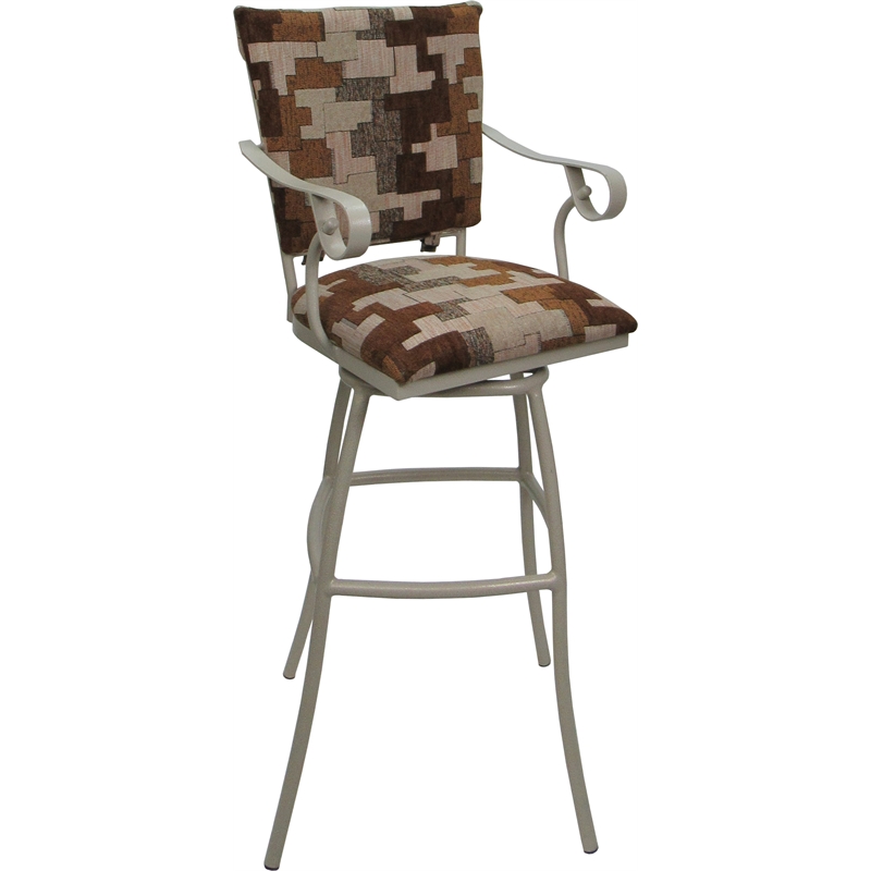 Set of 3 Outdoor Indoor Extra Tall Stools - Jenna PB - Terracotta Fabric - Beige