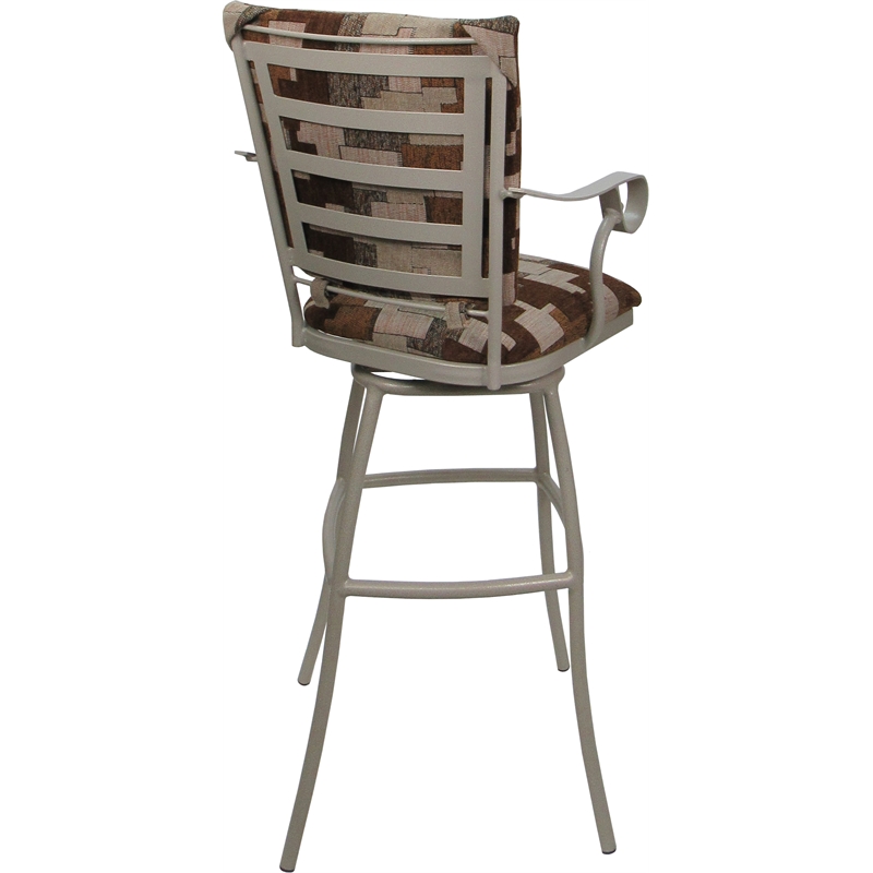 Set of 3 Outdoor Indoor Extra Tall Stools - Jenna PB - Terracotta Fabric - Beige