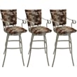 Set of 3 Outdoor Indoor Extra Tall Stools - Jenna PB - Terracotta Fabric - Beige