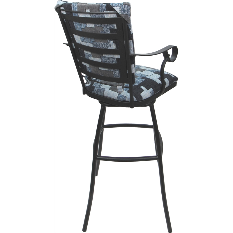 Set of 3 Outdoor Indoor Extra Tall Stools - Jenna PB Arms - Flint Fabric - Gray