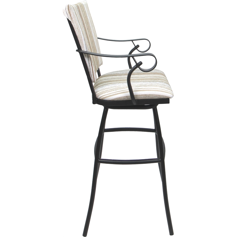 Set of 3 Outdoor Indoor Extra Tall Stools - Jenna PB Arms - White Fabric Gray