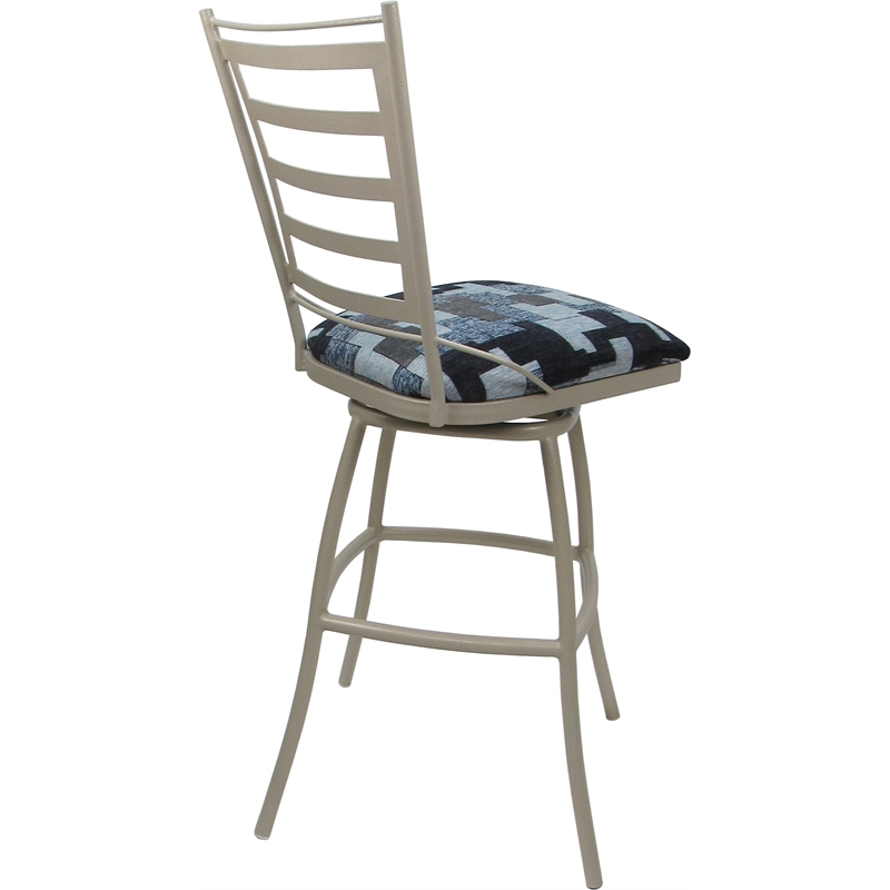 Set of 3 Outdoor Indoor Swivel Bar Stools - Jenna Armless - Flint Fabric - Beige