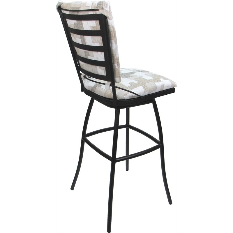 Set of 3 Outdoor Indoor Counter Stools - Jenna PB Armless - White Fabric - Gray