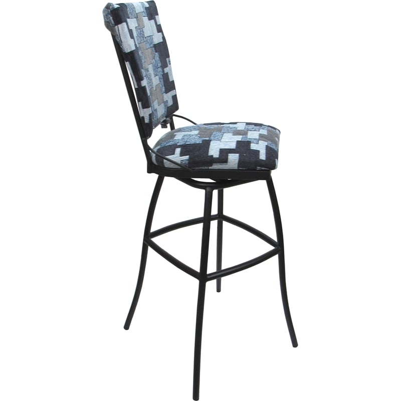 Set of 3 Outdoor Indoor Bar Stools - Jenna PB Armless - Flint Fabric - Gray