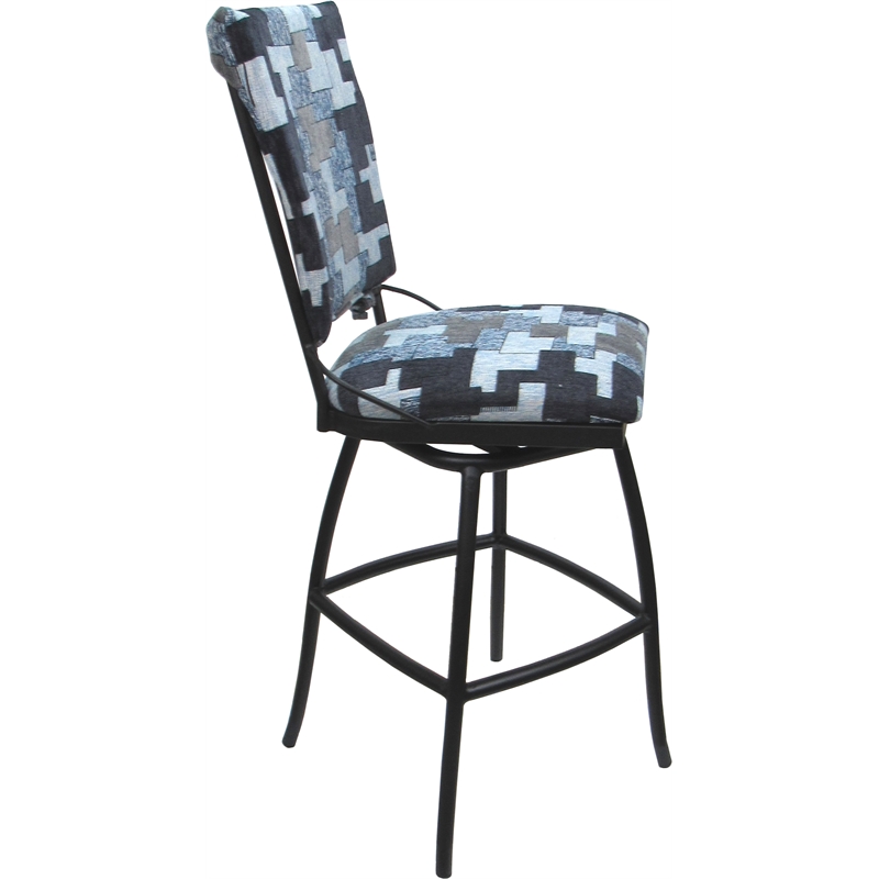 Set of 3 Outdoor Indoor Extra Tall Stools - Jenna Armless - Flint Fabric - Black