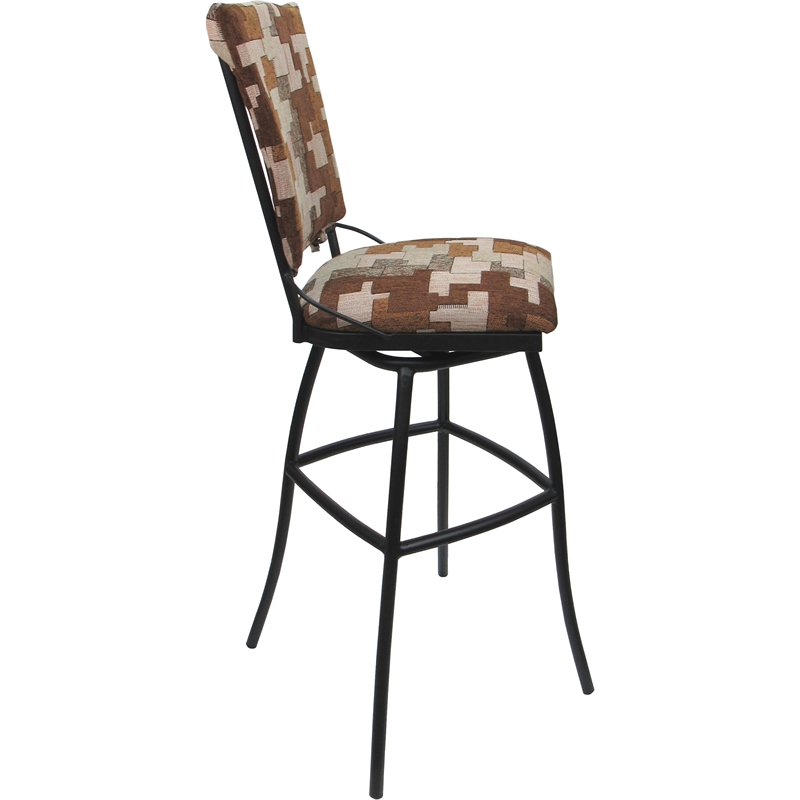 Set of 3 Outdoor Indoor Extra Tall Stools Jenna Armless Terracotta Fabric - Gray