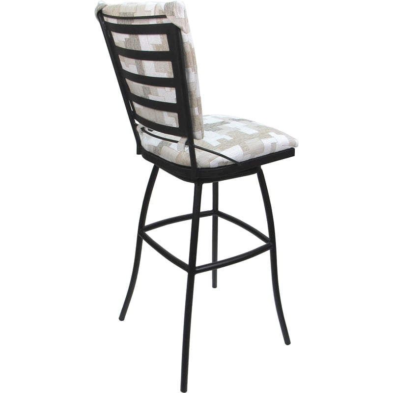 Set of 3 Outdoor Indoor Extra Tall Stools - Jenna Armless - White Fabric - Gray