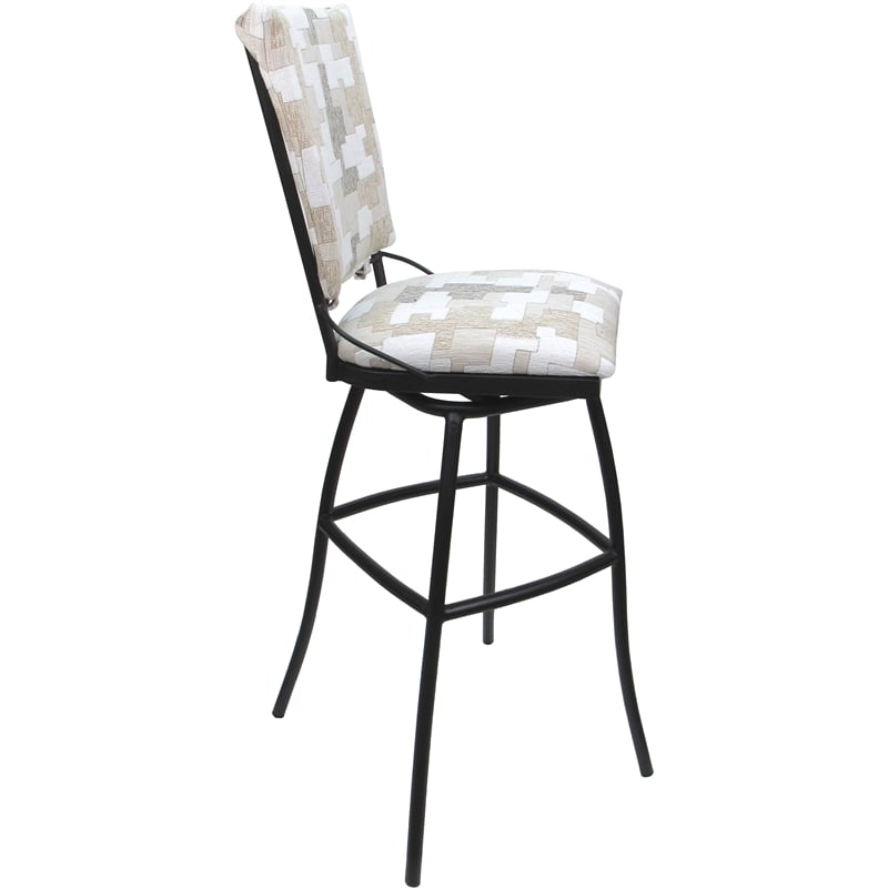 Set of 3 Outdoor Indoor Extra Tall Stools - Jenna Armless - White Fabric - Gray