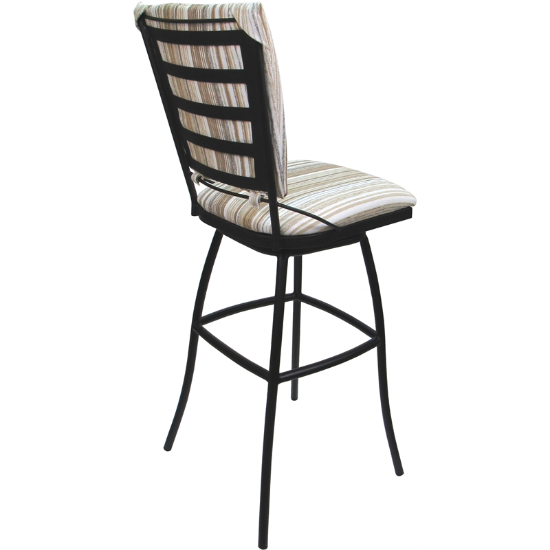 Set of 3 Outdoor Indoor Extra Tall Stools - Jenna Armless - White Fabric - Gray
